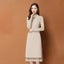 Biyaby New Lace A Line Dress Female Autumn Winter Half High Collar Carousel 6