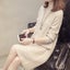 IOQRCJV Turtleneck Sweater Dress Women Fashion Autumn Winter Knitted Carousel 1