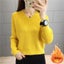 Women's V-neck Velvet Lined Short Sweaters Winter Thicken Warm Long Carousel 3