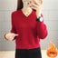 Women's V-neck Velvet Lined Short Sweaters Winter Thicken Warm Long Carousel 4