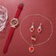5pcs Set Watches Women Leather Band Ladies Watch Simple Casual Womens Analog ... Carousel 7