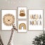 Boho Lion Safari Animals Rainbow Custom Baby Name Poster Nursery Carousel 4