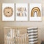 Boho Lion Safari Animals Rainbow Custom Baby Name Poster Nursery Carousel 5