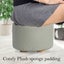 NZ LOCAL STOCK-Grey Fabric Ottoman Round Wooden Leg Foot Stool Carousel 5