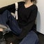 korean loose long sleeve tees women's autumn winter wild v-neck base Carousel 3