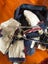 Big bag of large fabric pieces - rip-stop nylon, insect screen, long zips, etc Carousel 7