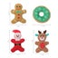 Xmas Pet Dog Plush Noise Chewing Toy Santa Elk Gingerbread Man Donut Carousel 5