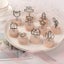 5Pcs/Pack Retro Wooden Base Table Number Holders Stand Memo Photo Clip Stand Carousel 5