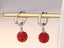 Earrings Red CZ Diamond Round Ball Silver Plated Earrings Drop Carousel 1