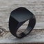 Men's Titanium Gun-Metal Black Signet Ring Carousel 1