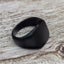 Men's Titanium Gun-Metal Black Signet Ring Carousel 2