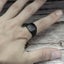 Men's Titanium Gun-Metal Black Signet Ring Carousel 3