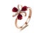 Ring Flower Design Ruby 18K Rose Gold Plated Ring Carousel 1