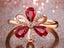 Ring Flower Design Ruby 18K Rose Gold Plated Ring Carousel 3