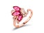 Ring Ruby CZ Diamonds 18K Rose Gold Plated Ring Carousel 1