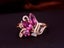 Ring Ruby CZ Diamonds 18K Rose Gold Plated Ring Carousel 3