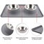 Stainless Steel Non-toxic Pet Water Food Double Bowl with Silicone Mat Carousel 4
