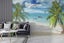 3D Ocean Beach Dolphin Seagull Tree Wall Mural Wall Decor Peel & Stick Wallpaper Carousel 3