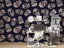 3D Abstract Skull Flowers Black Wall Mural Wall Decor Peel & Stick Wallpaper Carousel 2