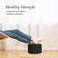 Black Fabric Ottoman Round Wooden Leg Foot Stool Carousel 3