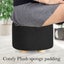 Black Fabric Ottoman Round Wooden Leg Foot Stool Carousel 5