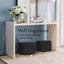 Black Fabric Ottoman Round Wooden Leg Foot Stool Carousel 7