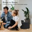 Black Fabric Ottoman Round Wooden Leg Foot Stool Carousel 10