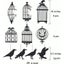 Glitter Black Crow Cage Halloween Party Decorations for Gothic Carousel 1