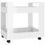 Desk Trolley Glossy Look White 60x45x60 Cm Engineered Wood Nollbx Carousel 8