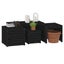 4 Piece Garden Box Set Black Solid Wood Pine Topalib Carousel 4