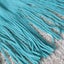 SOGA Teal Acrylic Knitted Throw Blanket Solid Fringed Warm Cozy Woven Cover C... Carousel 7