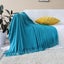 SOGA Blue Acrylic Knitted Throw Blanket Solid Fringed Warm Cozy Woven Cover C... Carousel 3