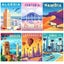 Nordic Vintage Travel Cities Poster Turkey Dubai Tanzania Landscape Carousel 2