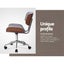 Artiss Executive Wooden Office Chair Fabric Computer Chairs Bentwood Seat Grey Carousel 4