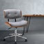 Artiss Executive Wooden Office Chair Fabric Computer Chairs Bentwood Seat Grey Carousel 7