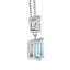 14k White Gold 1.86ctw Square Cut Aquamarine and Diamonds Pendant Necklace Carousel 4