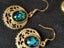 Vintage sterling silver gold filigree hook earrings sea opal / paua pendant or Carousel 5