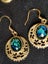 Vintage sterling silver gold filigree hook earrings sea opal / paua pendant or Carousel 4