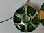 Glass pendant necklace round donut shaped clear green tan real gold silver oval Carousel 7
