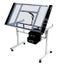 Adjustable Drafting Drawing Craft Table Art Glass Desk w/Storage Drawers Carousel 4