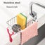 Sink Storage Stainless Steel Dishcloth Soap Sponge Shelf Adjustable Carousel 4