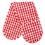 Rans Gingham Double Oven Mitt Red & White Carousel 1