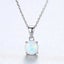 925 Sterling Silver Opal Necklace "Evara" (White) Carousel 5