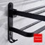 Punch Free Bathroom Towel Rack Adhesive Wall Mounted Black Aluminum Storage Carousel 3