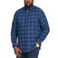 D555 Mens Bruce Big Tall Long Sleeve Flannel Check Denim Shirt - 6XL Carousel 1
