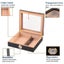 Humidor Handmade Wooden Humidor Tabletop with Hygrometer and Humidifier Carousel 3
