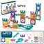 54Pcs Magnetic Tiles Marble Run STEM Building Toys Carousel 6