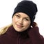 Jack Wolfskin Womens Rib Cuffed Winter Warm Fine Knit Beanie Hat - Night Blue Carousel 1