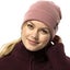 Jack Wolfskin Womens Rib Cuffed Winter Warm Fine Knit Beanie Hat - Blush Powder Carousel 1