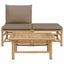 3 Piece Garden Lounge Set with Taupe Cushions Bamboo Tlxxnt Carousel 3